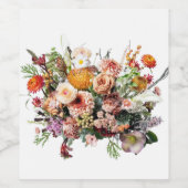 Wildflower Bouquet Floral Wijn Etiket (Enkel label)