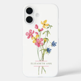 Wildflower Bouquet - Gepersonaliseerd iPhone 16 Hoesje