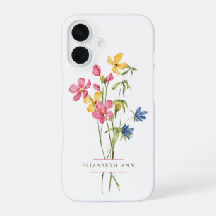 Wildflower Bouquet - Gepersonaliseerd iPhone 16 Hoesje