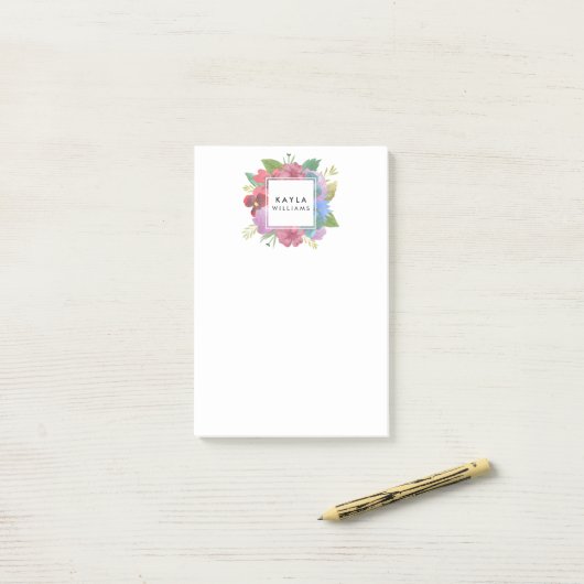 Wildflower Bouquet - Gepersonaliseerd Post-it® Notes (Op bureau)