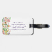 Wildflower Bouquet Handpainted Gouache Custom Name Bagagelabel (Achterkant horizontaal)