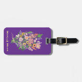 Wildflower Bouquet Handpainted Gouache Custom Name Bagagelabel (Voorkant horizontaal)