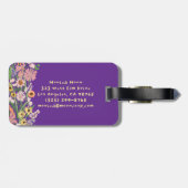 Wildflower Bouquet Handpainted Gouache Custom Name Bagagelabel (Achterkant horizontaal)