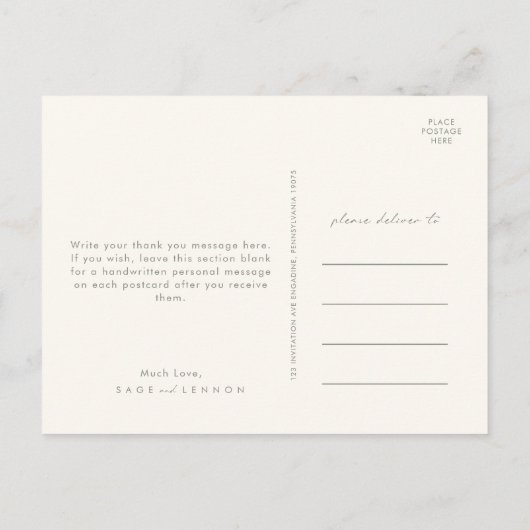 Wildflower Bouquet | Ivory Hartelijk dank Briefkaart (Achterkant)