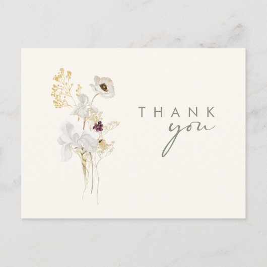 Wildflower Bouquet | Ivory Hartelijk dank Briefkaart (Voorkant)