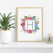 Wildflower Bouquet Monogram Poster