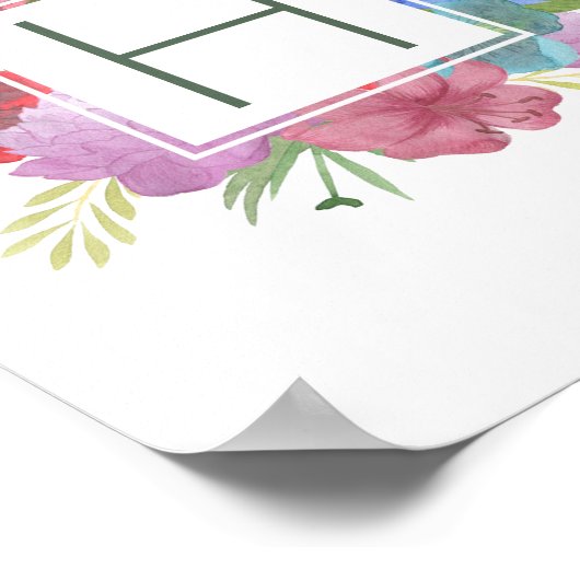 Wildflower Bouquet Monogram Poster (Hoek)