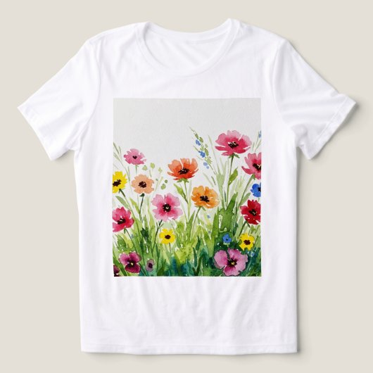 Wildflower bouquet Tri-Blend shirt (Design voorkant)