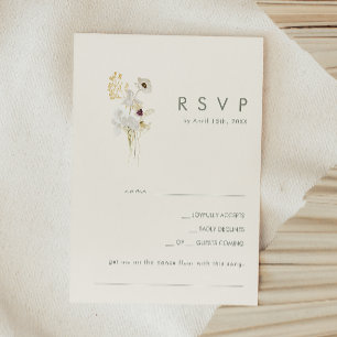 Wildflower Bouquet Verzoek Ivory Song RSVP Kaartje