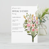 Wildflower Bouquet-Vrijgezellenfeest Kaart (Staand voorkant)