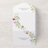 Wildflower Bouquet Wedding All in One Invite Uitnodiging (Buitenkant)