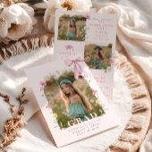 Wildflower Bow Graduation party Photo Collage Kaart