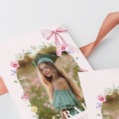Wildflower Bow Graduation party Photo Collage Kaart