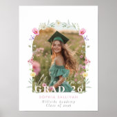 Wildflower Bow Graduation party Photo Welcome Poster (Voorkant)