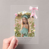 Wildflower Bow Graduation Photo Acryl Uitnodigingen (Insitu (Draagbaar))