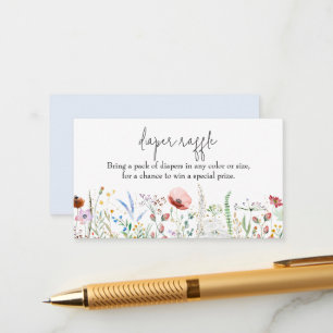 Wildflower Boy Baby shower Diaper Raffle Informatiekaartje