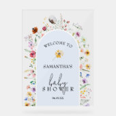 Wildflower Boy Baby shower Welkom Acryl Bord (Voorkant)