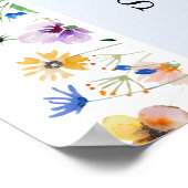 Wildflower Boy Baby shower Welkom Poster (Hoek)