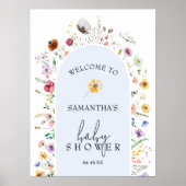 Wildflower Boy Baby shower Welkom Poster (Voorkant)
