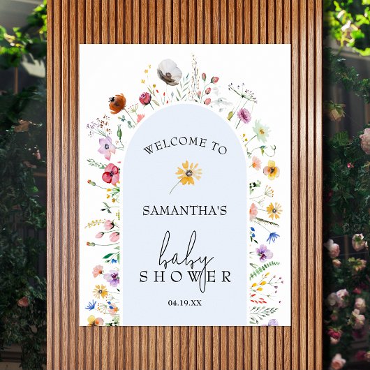 Wildflower Boy Baby shower Welkom Poster