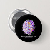Wildflower Brein Onthoud voor jou Alzheimer Brein Ronde Button 5,7 Cm (Voorkant /achterkant)