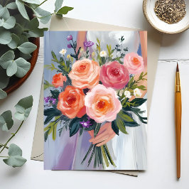 Wildflower Bridal Bouquet | Floral Wedding Bride Briefkaart