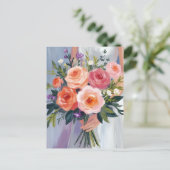 Wildflower Bridal Bouquet | Floral Wedding Bride Briefkaart (Staand voorkant)