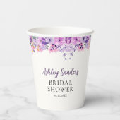 Wildflower Bridal Shower in Soft Purple Palette Papieren Bekers (Achterkant)