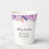 Wildflower Bridal Shower in Soft Purple Palette Papieren Bekers (Voorkant)