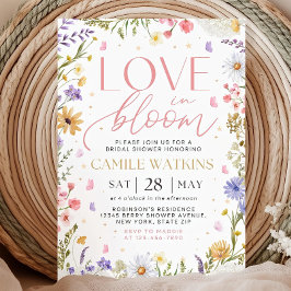 Wildflower Bridal Shower Invitation,Love In Bloom Kaart