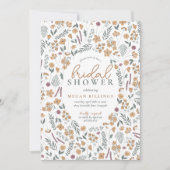 wildflower bridal shower invitation - orange kaart (Voorkant)