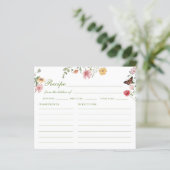 Wildflower Bridal Shower Recipe Card (Staand voorkant)