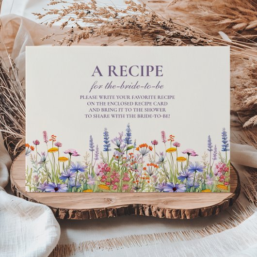 Wildflower Bridal Shower Recipe Informatiekaartje