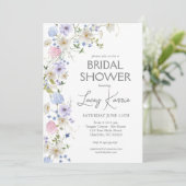 Wildflower Bridal Shower uitnodiging, Boho Floral Kaart (Staand voorkant)