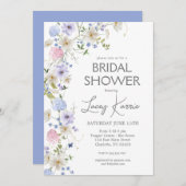 Wildflower Bridal Shower uitnodiging, Boho Floral Kaart (Voorkant / Achterkant)