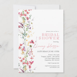 Wildflower Bridal Shower uitnodiging, Boho Floral Kaart