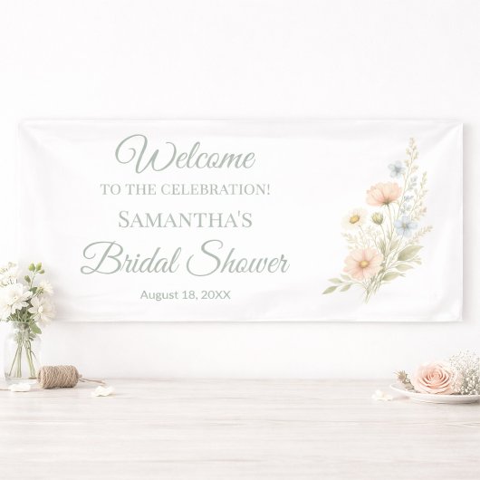 Wildflower Bridal Shower Welcome Spandoek