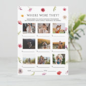 Wildflower Bridal Shower Where Were They Game Card Kaart (Staand voorkant)