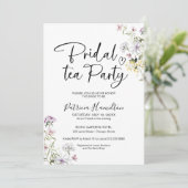 Wildflower Bridal Tea Party Uitnodiging (Staand voorkant)