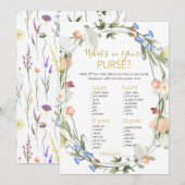 Wildflower Bridal Wat zit er in je tas spel Kaart (Voorkant / Achterkant)