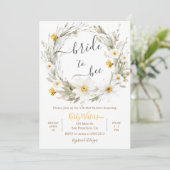 Wildflower Bride to Bee Bruids Douche Uitnodiging (Staand voorkant)