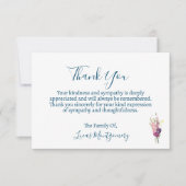 Wildflower Bright begrafenis dank u, sympathie Notitiekaartje (Voorkant)