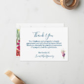 Wildflower Bright begrafenis dank u, sympathie Notitiekaartje (Voorkant / Achterkant in situ)