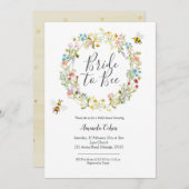 Wildflower bruid om bruids douche uitnodiging te z (Voorkant / Achterkant)