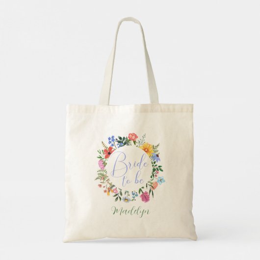Wildflower Bruid wordt een Script Wedding Tote Bag (Achterkant)