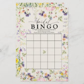 Wildflower bruids bingo | Spelletjes (Voorkant / Achterkant)