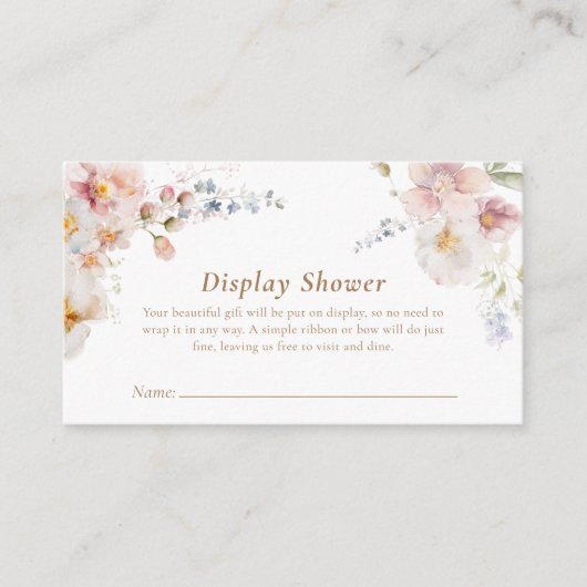 Wildflower Bruids Display Douche Informatiekaartje (Voorkant)