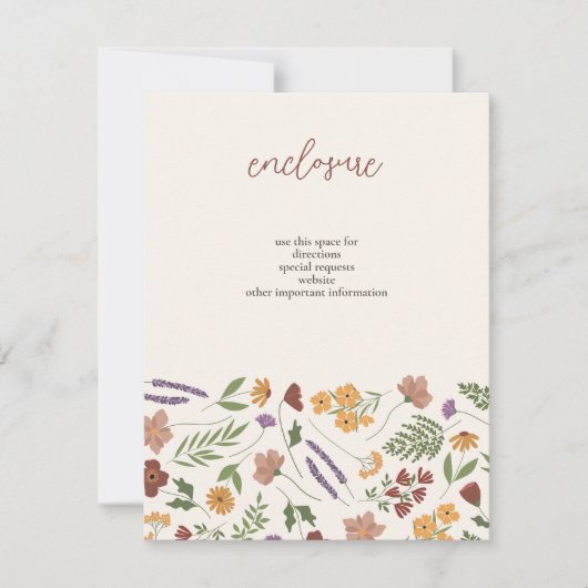 Wildflower Bruids Douche Uitnodiging Insert (Voorkant)