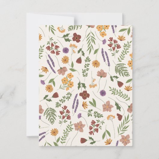 Wildflower Bruids Douche Uitnodiging Insert (Achterkant)