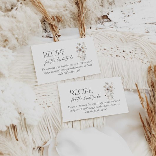 Wildflower bruids recept voor de bruid te zijn informatiekaartje